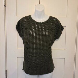 Women's Old Navy Crochet Sleeveless Sweater Forest Green - Size M